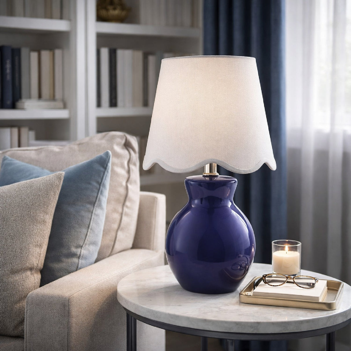 Modern European furniture - Scalloped Edge Accent Table Lamp - www.oroa.com