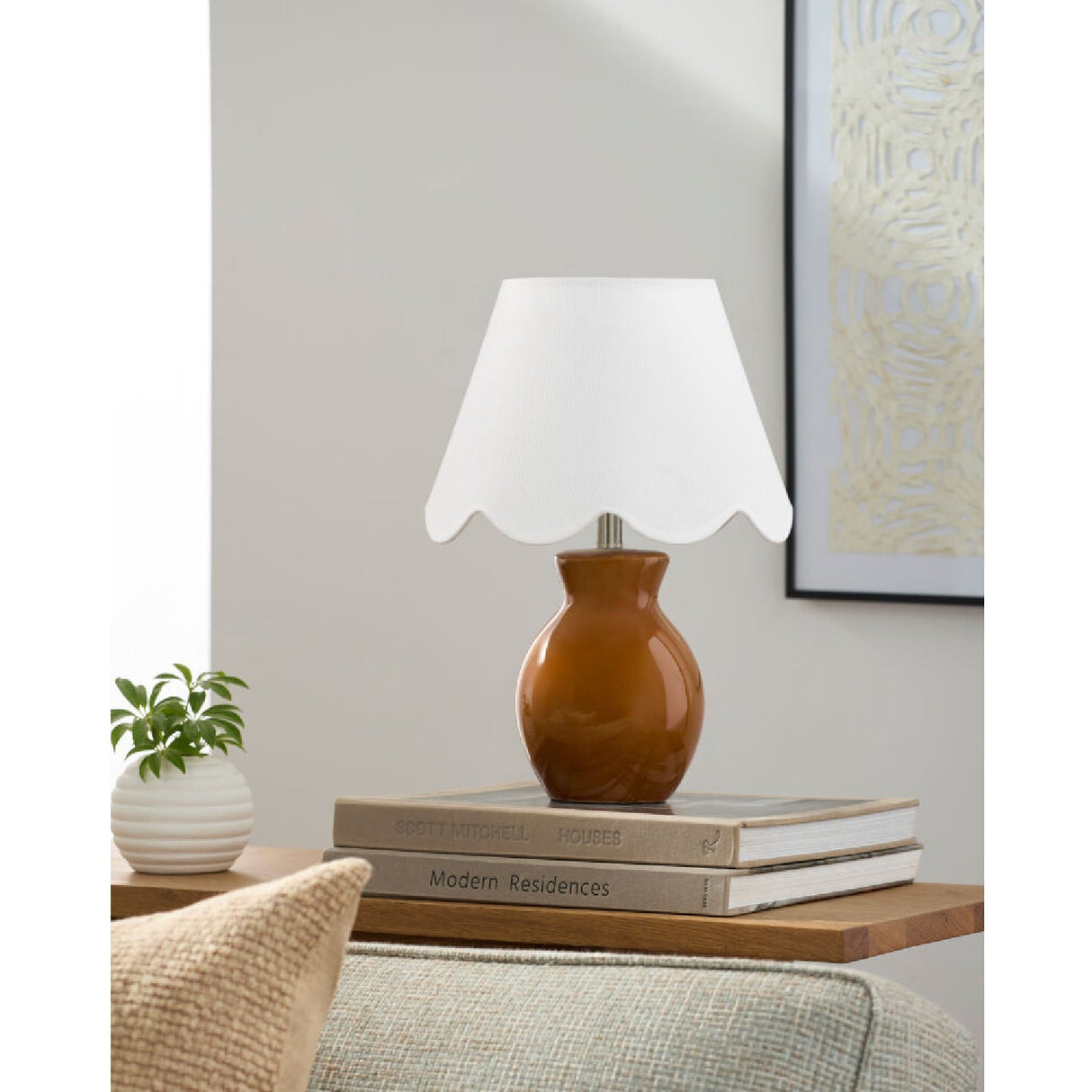 Modern European furniture - Scalloped Edge Accent Table Lamp - www.oroa.com
