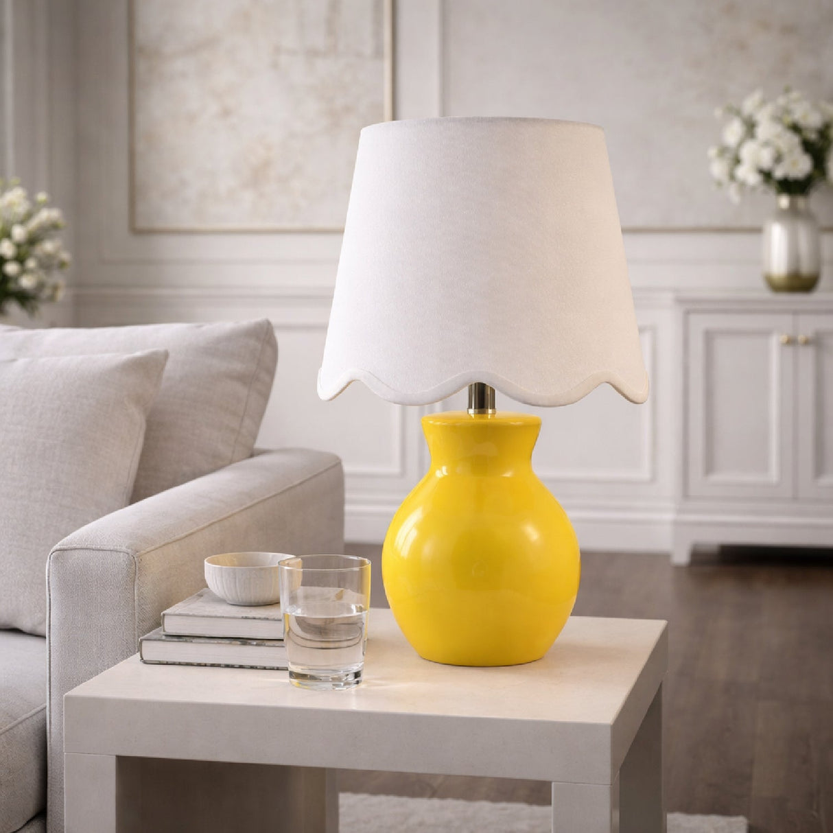 Modern European furniture - Scalloped Edge Accent Table Lamp - www.oroa.com