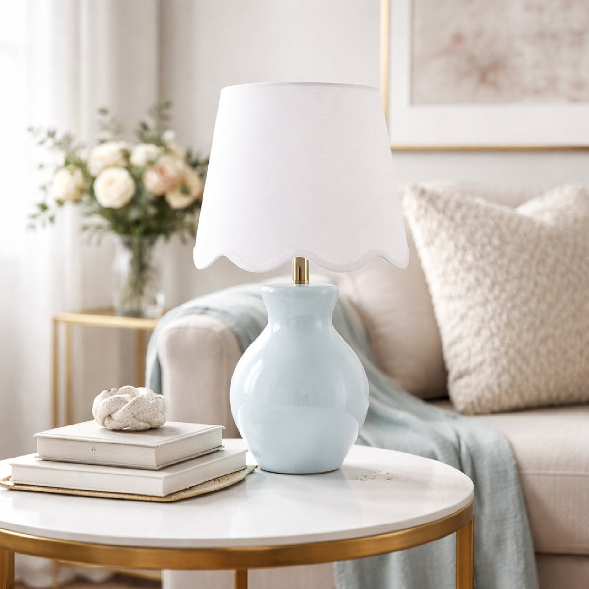 Modern European furniture - Scalloped Edge Accent Table Lamp - www.oroa.com