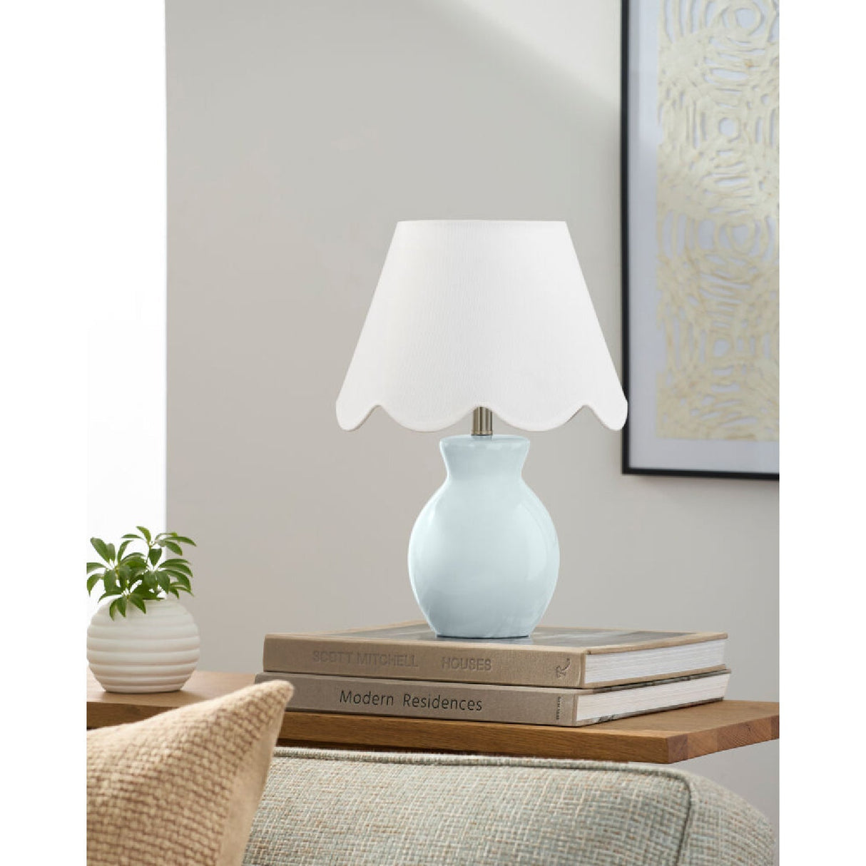 Modern European furniture - Scalloped Edge Accent Table Lamp - www.oroa.com