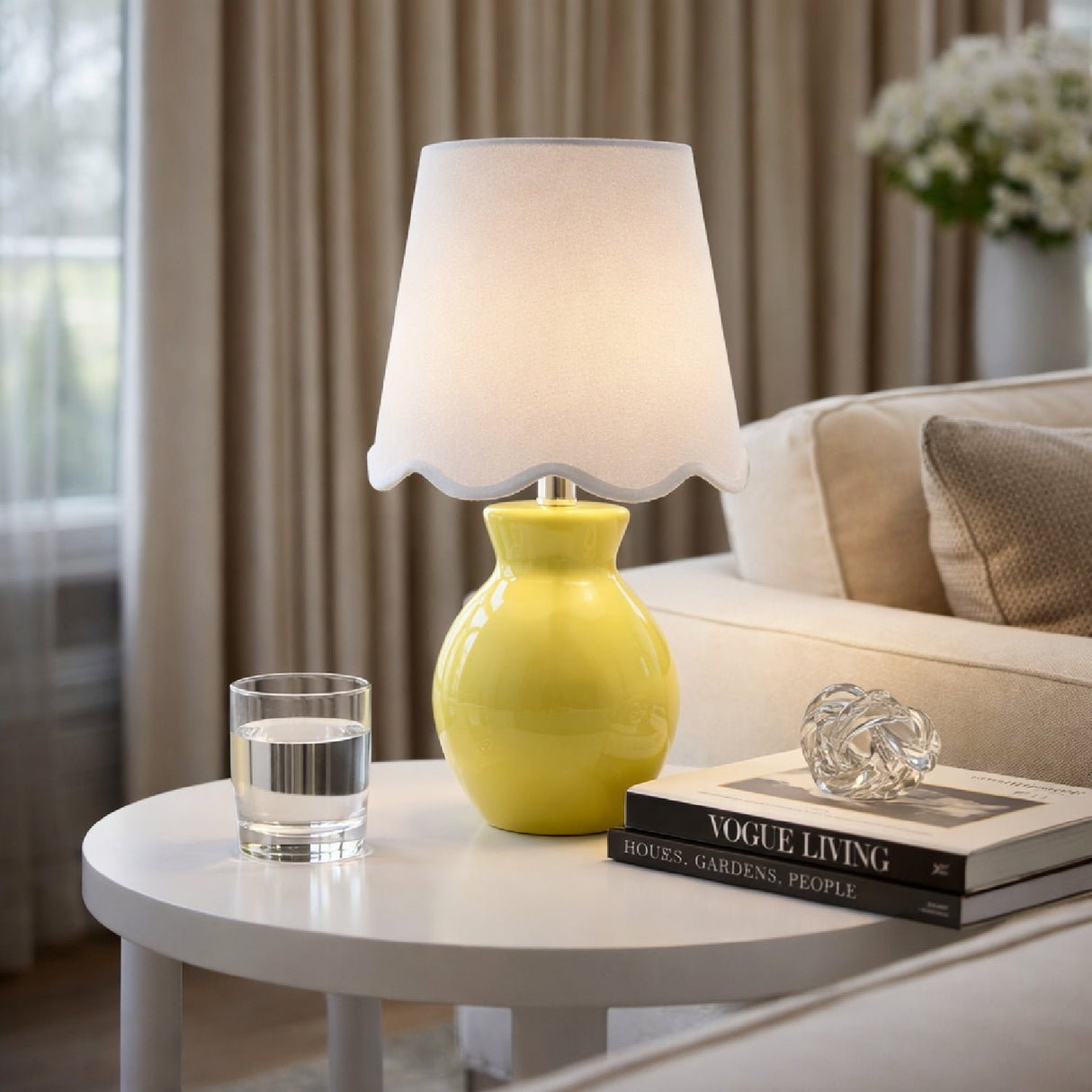 Modern European furniture - Scalloped Edge Accent Table Lamp - www.oroa.com