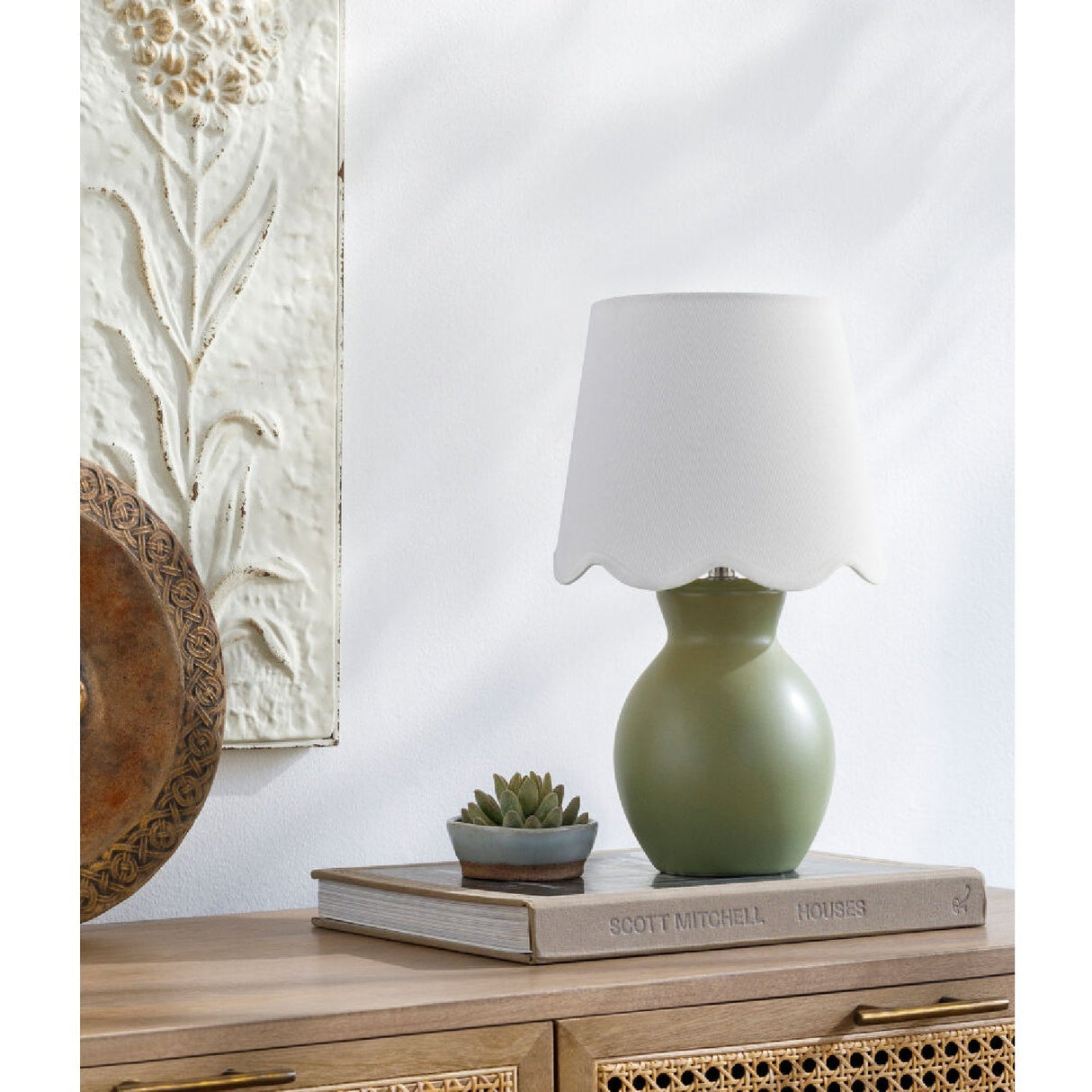 Modern European furniture - Scalloped Edge Accent Table Lamp - www.oroa.com