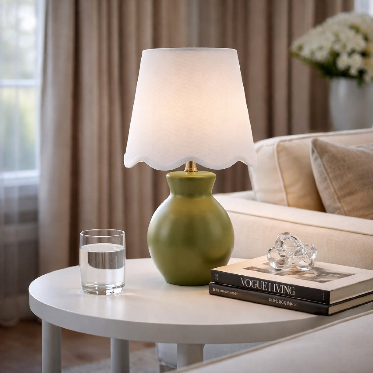 Modern European furniture - Scalloped Edge Accent Table Lamp - www.oroa.com