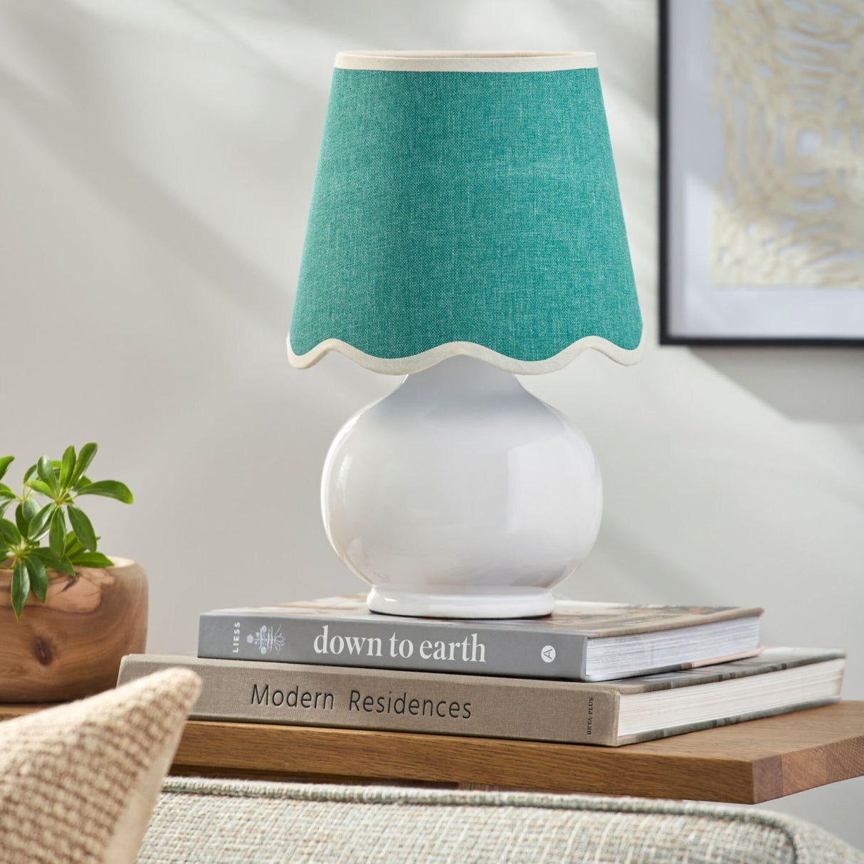 Modern European furniture - Glazed Ceramic Raffia Table Lamp - www.oroa.com