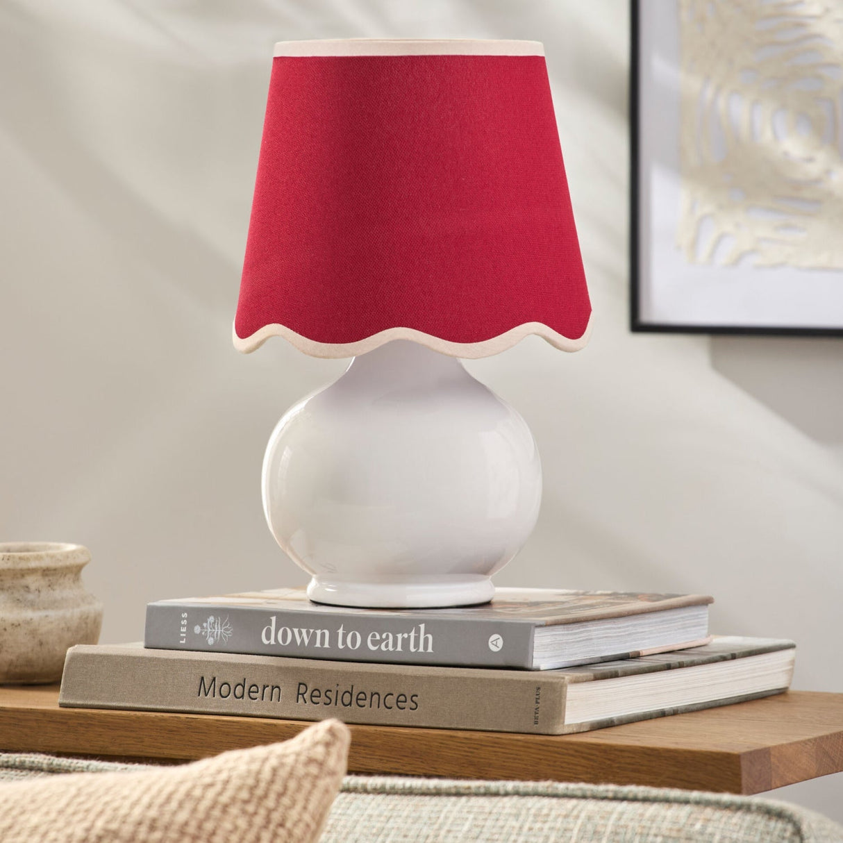 Modern European furniture - Glazed Ceramic Raffia Table Lamp - www.oroa.com