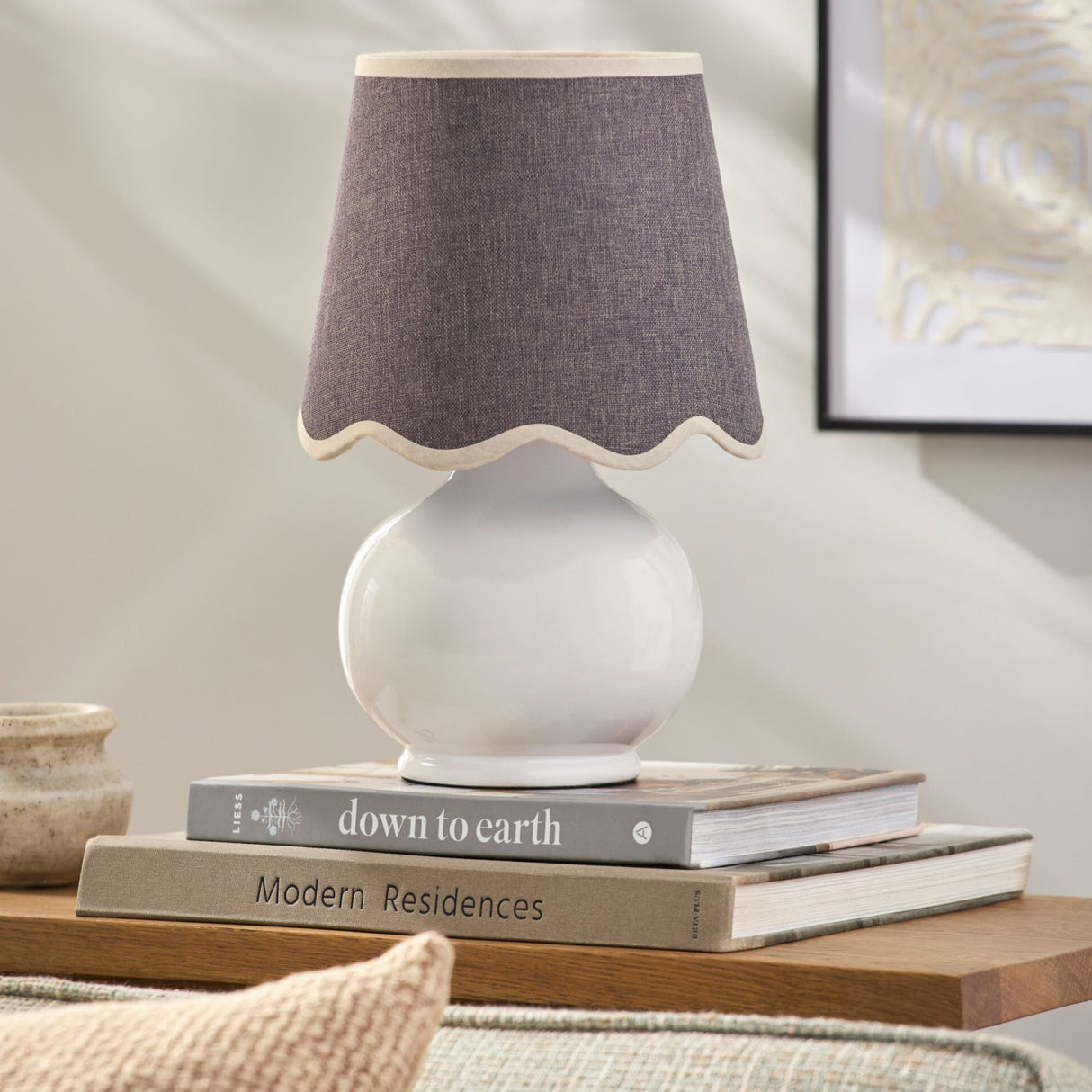 Modern European furniture - Glazed Ceramic Raffia Table Lamp - www.oroa.com