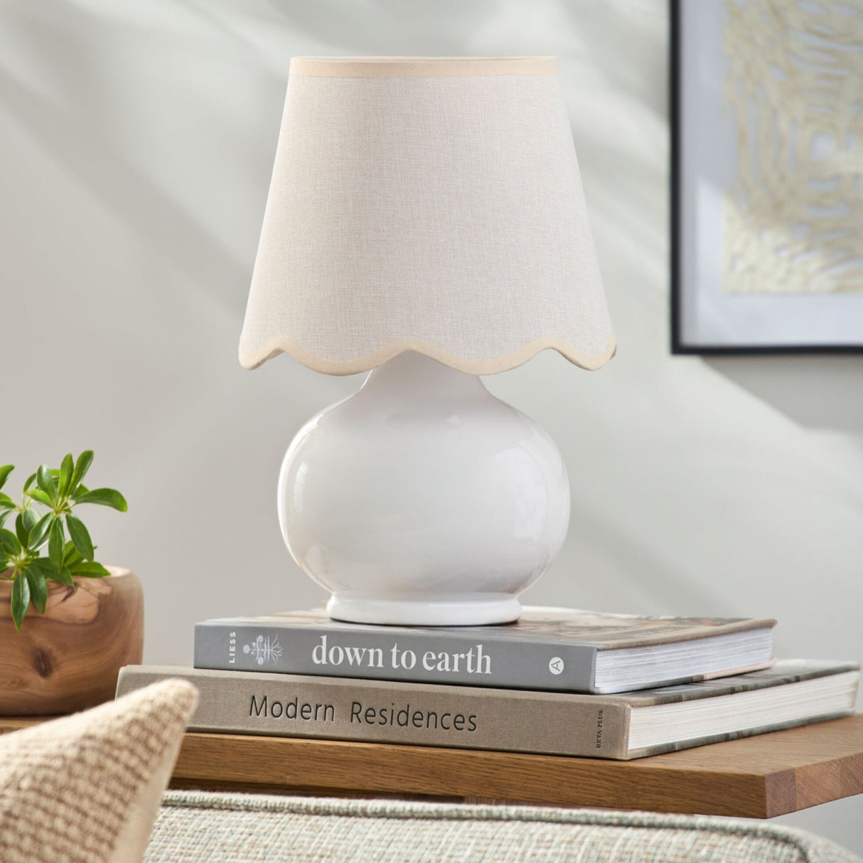 Modern European furniture - Glazed Ceramic Raffia Table Lamp - www.oroa.com