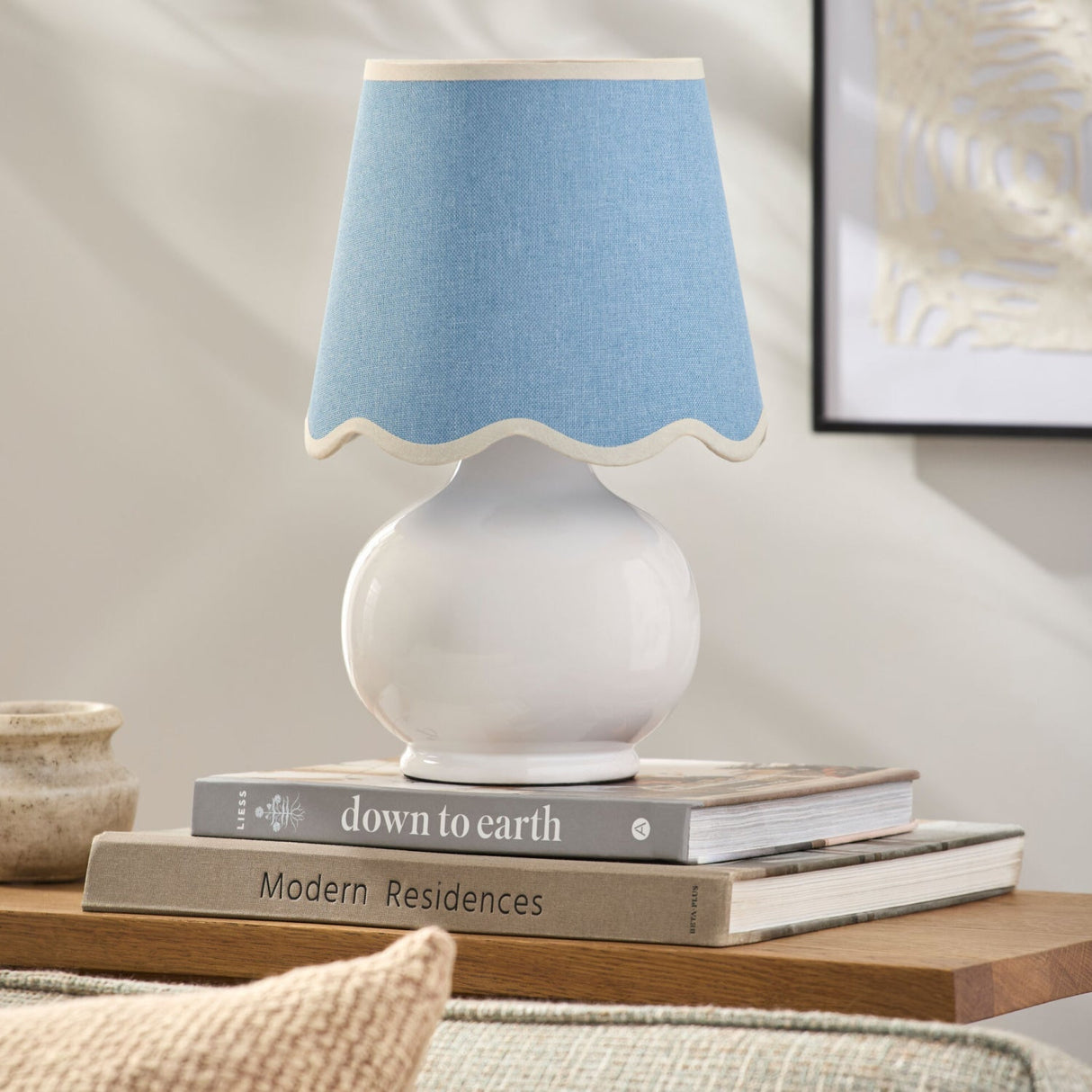 Modern European furniture - Glazed Ceramic Raffia Table Lamp - www.oroa.com