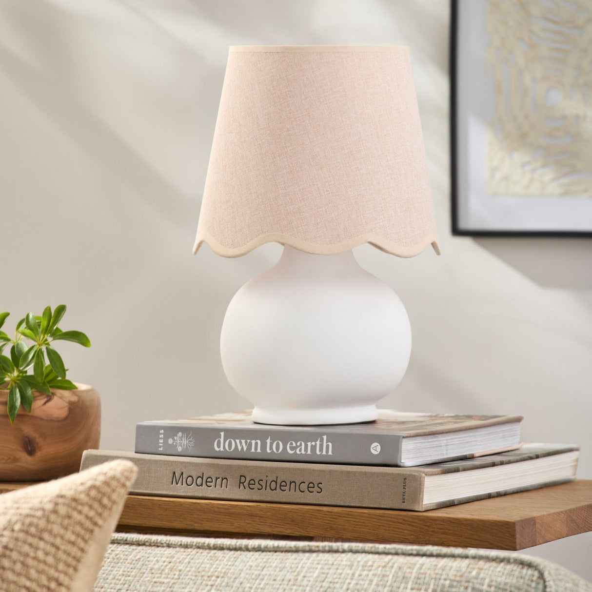 Modern European furniture - Glazed Ceramic Raffia Table Lamp - www.oroa.com