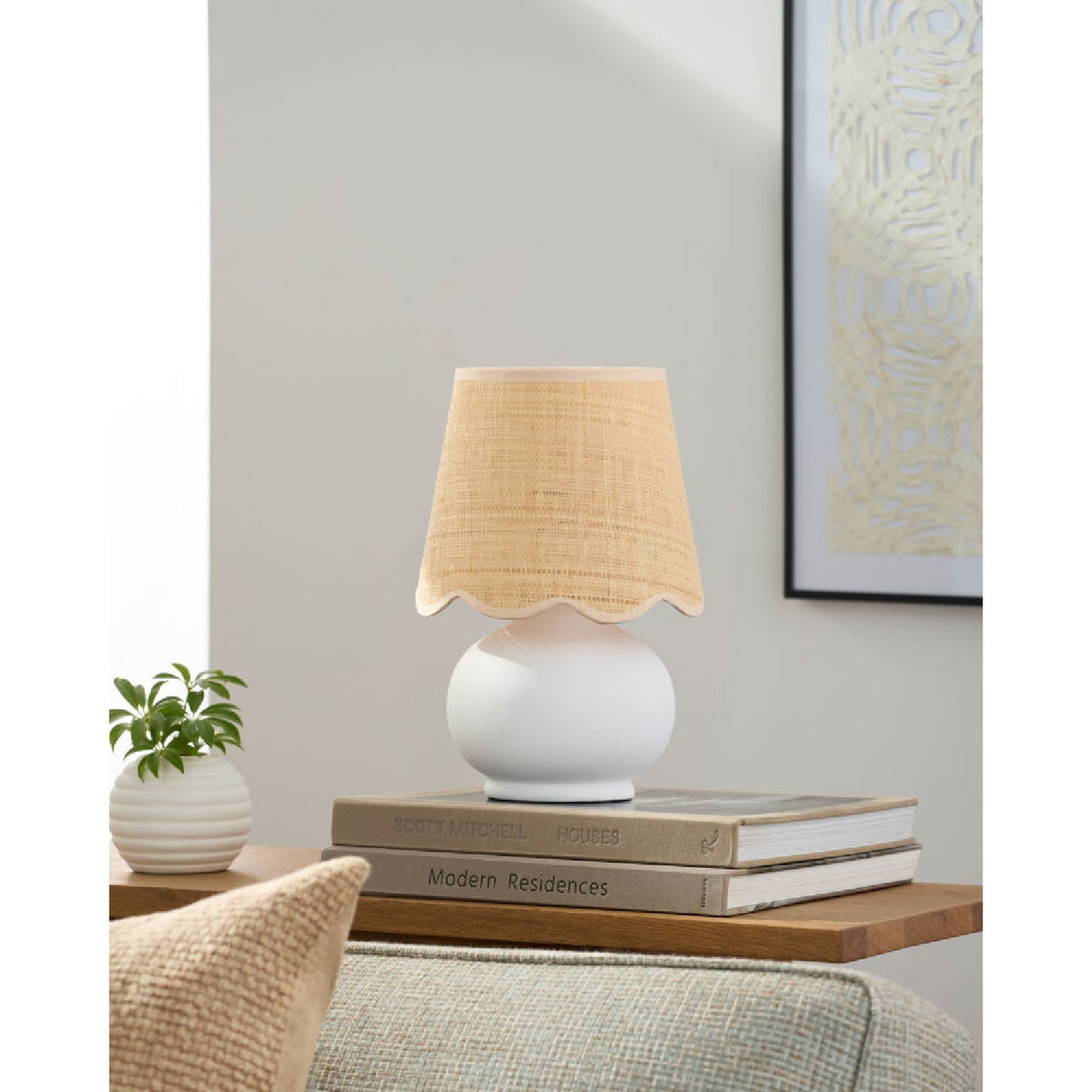 Modern European furniture - Beige Raffia Accent Table Lamp - www.oroa.com