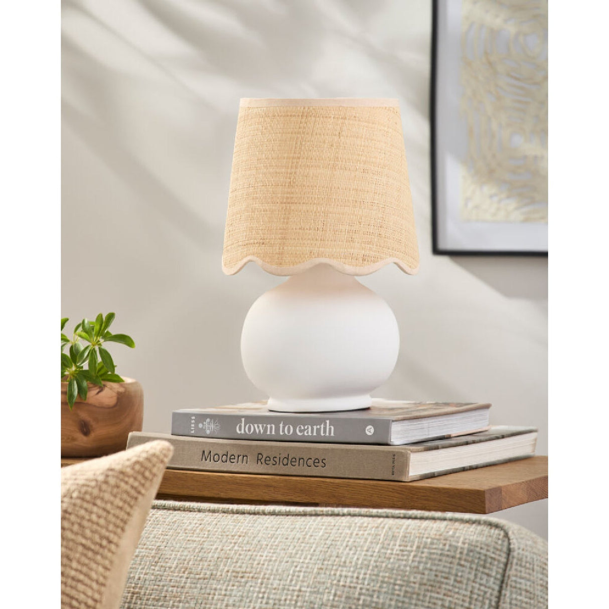 Modern European furniture - Beige Raffia Accent Table Lamp - www.oroa.com