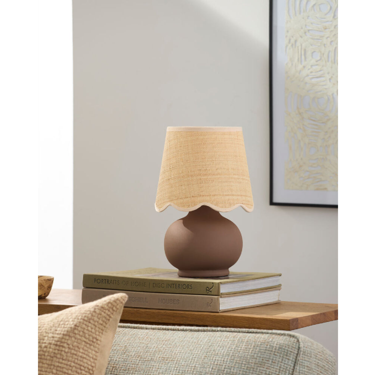 Modern European furniture - Beige Raffia Accent Table Lamp - www.oroa.com