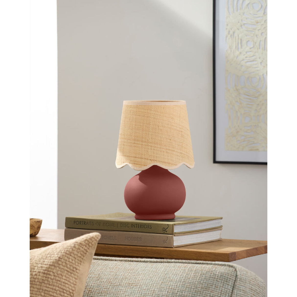 Modern European furniture - Beige Raffia Accent Table Lamp - www.oroa.com