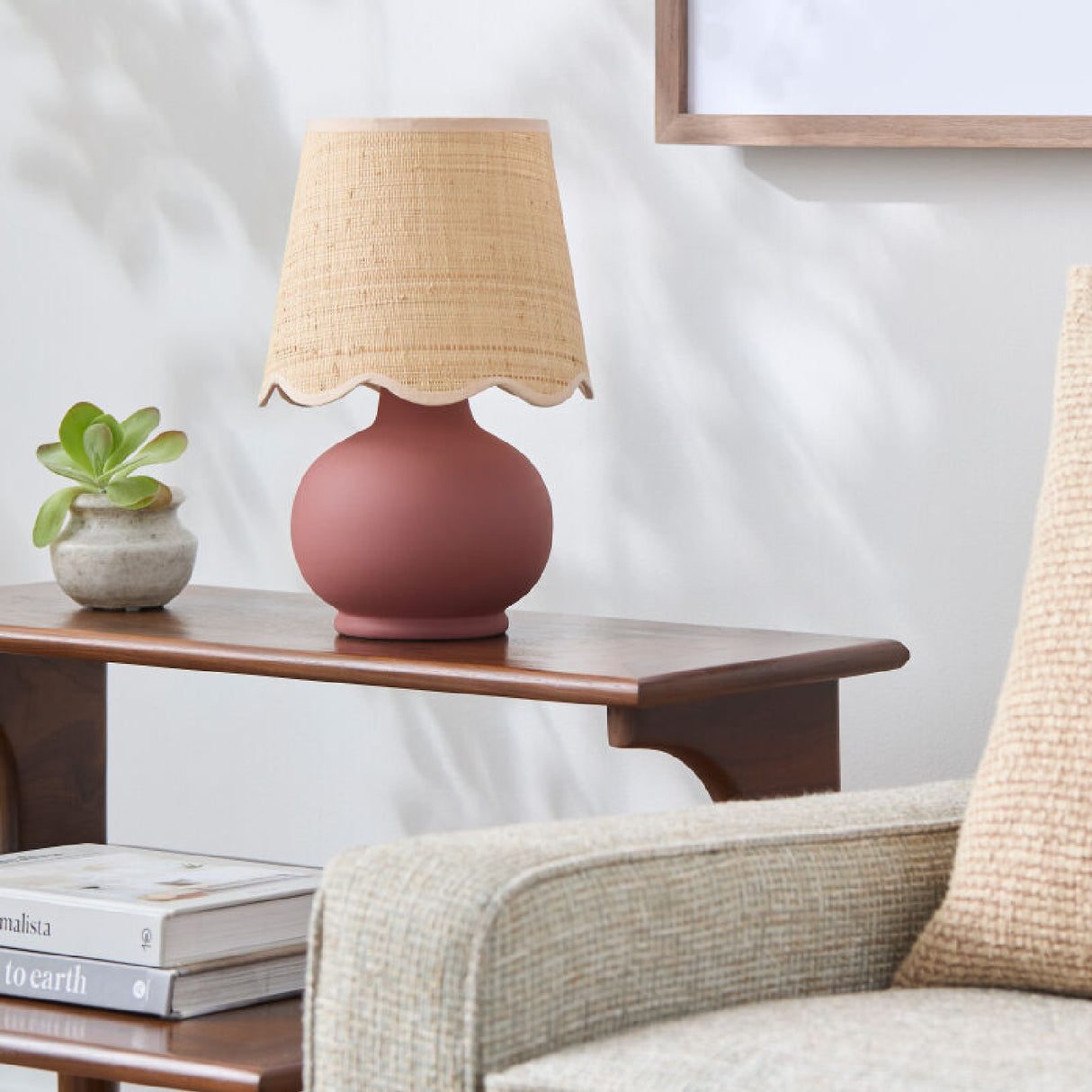 Modern European furniture - Beige Raffia Accent Table Lamp - www.oroa.com