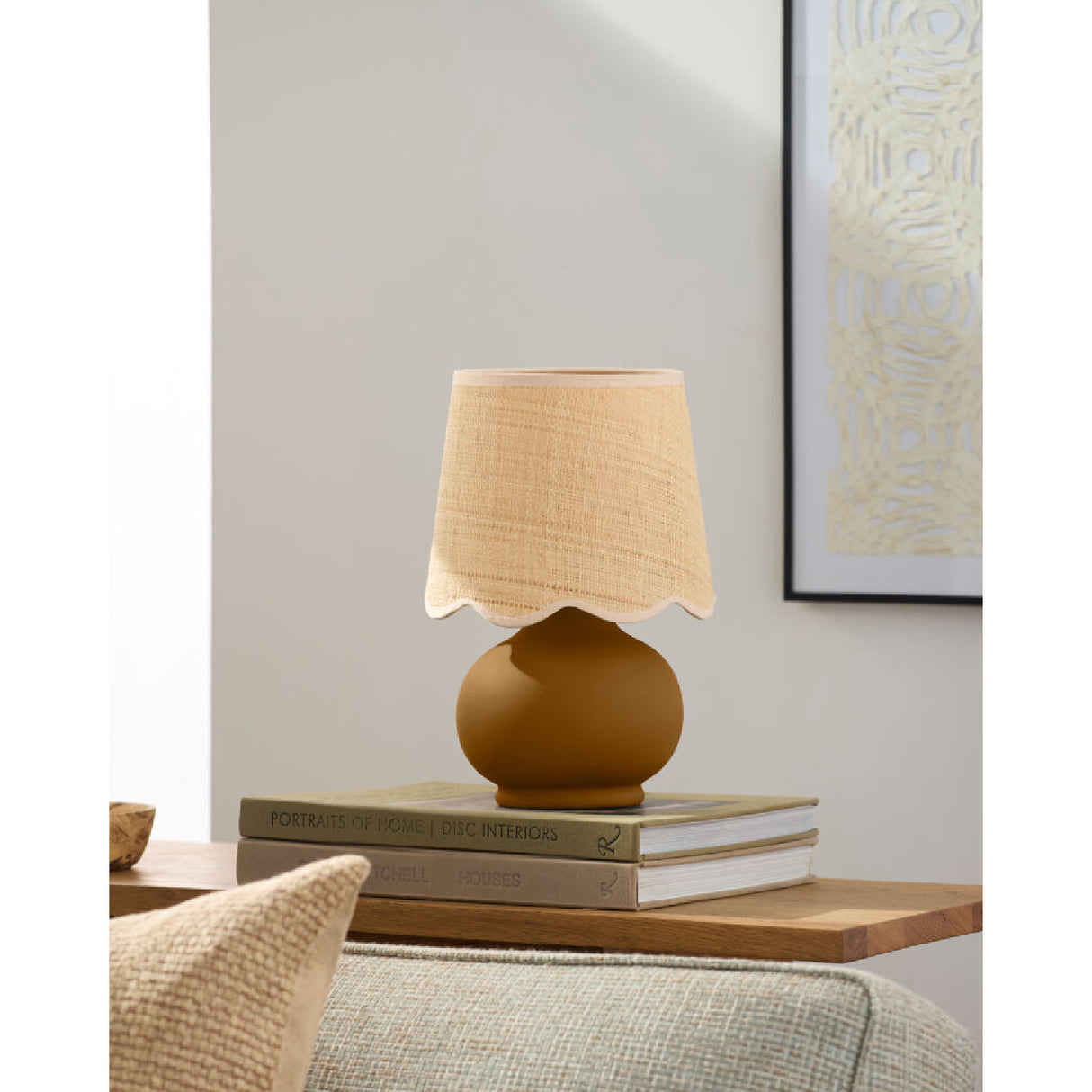 Modern European furniture - Beige Raffia Accent Table Lamp - www.oroa.com