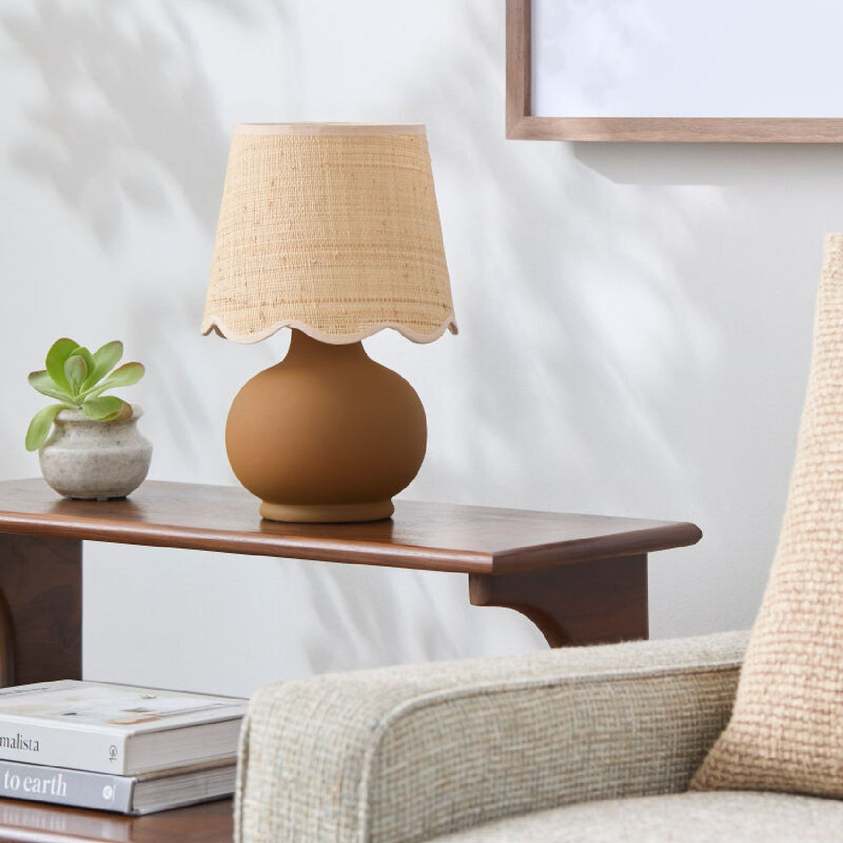 Modern European furniture - Beige Raffia Accent Table Lamp - www.oroa.com