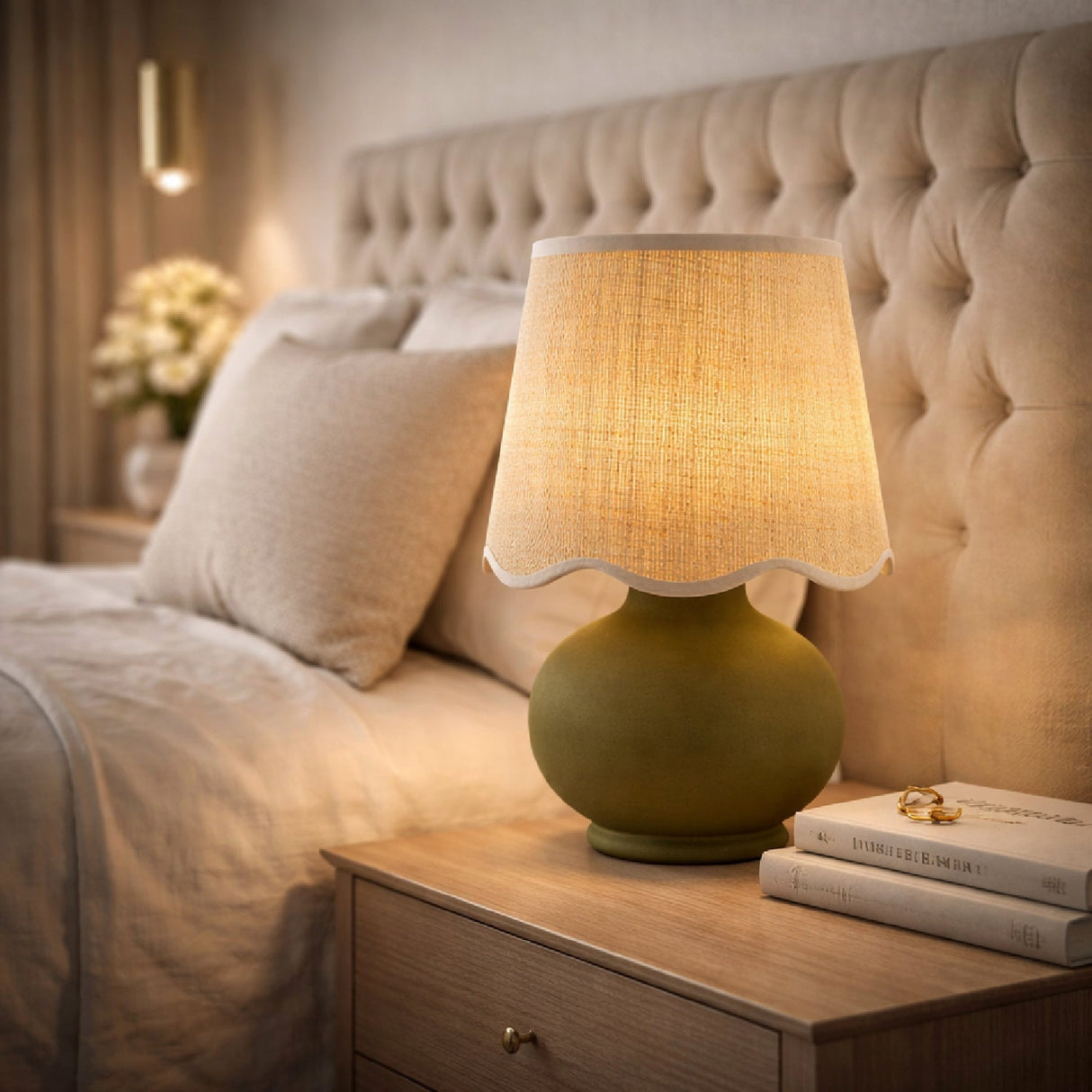 Modern European furniture - Beige Raffia Accent Table Lamp - www.oroa.com