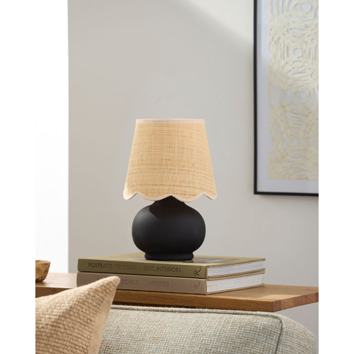 Modern European furniture - Beige Raffia Accent Table Lamp - www.oroa.com