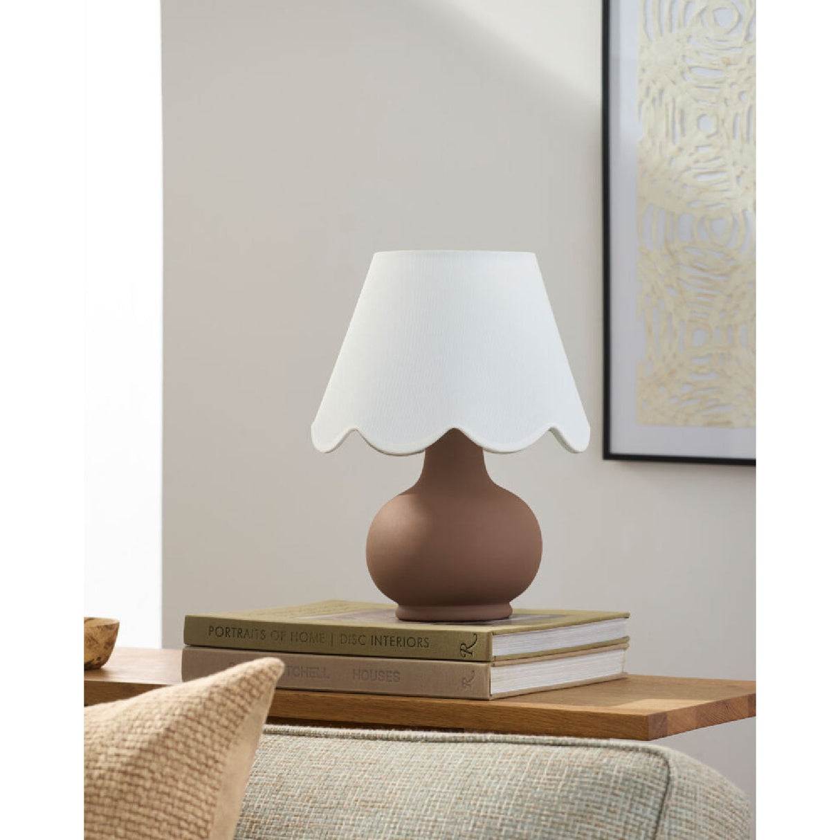 Modern European furniture - Scalloped Raffia Accent Table Lamp - www.oroa.com
