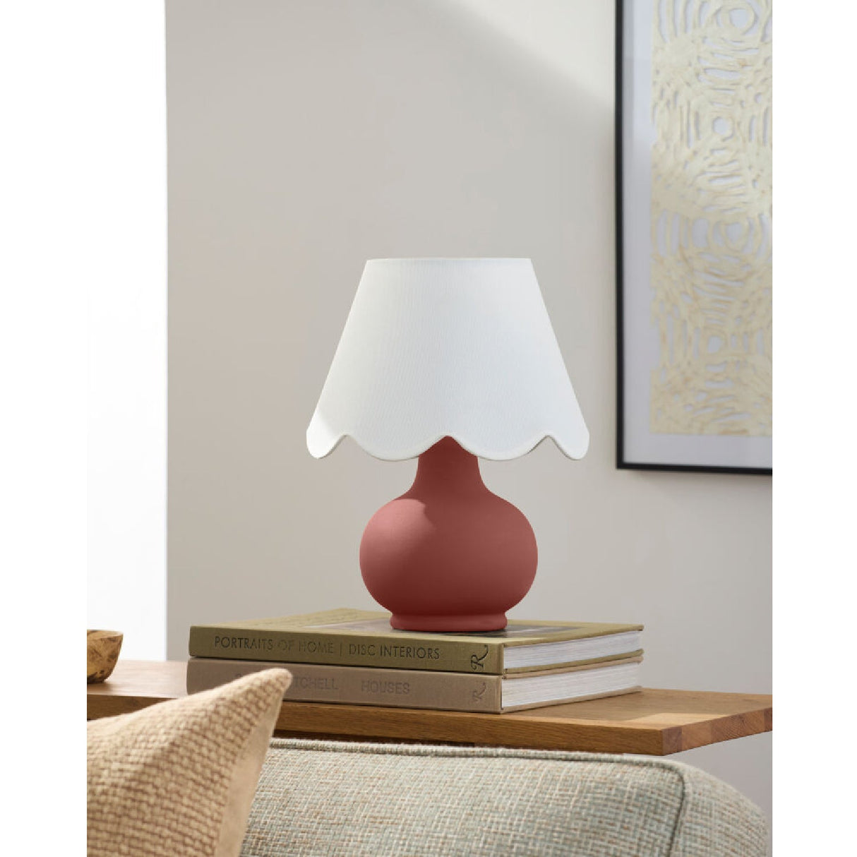 Modern European furniture - Scalloped Raffia Accent Table Lamp - www.oroa.com
