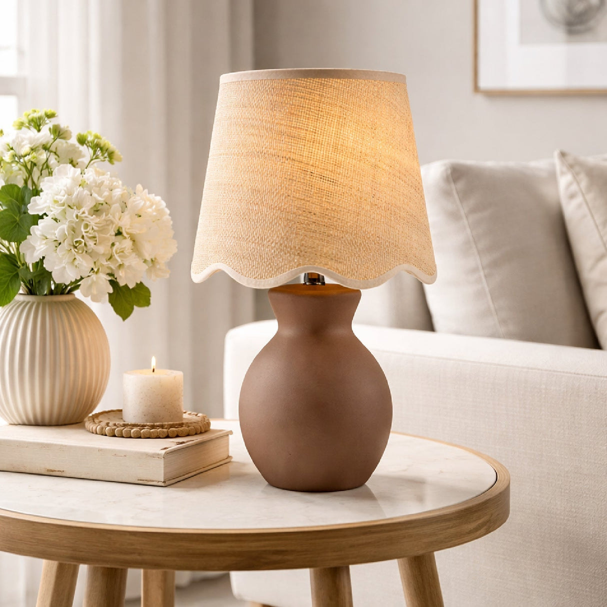 Modern European furniture - Scalloped Edge Accent Table Lamp - www.oroa.com