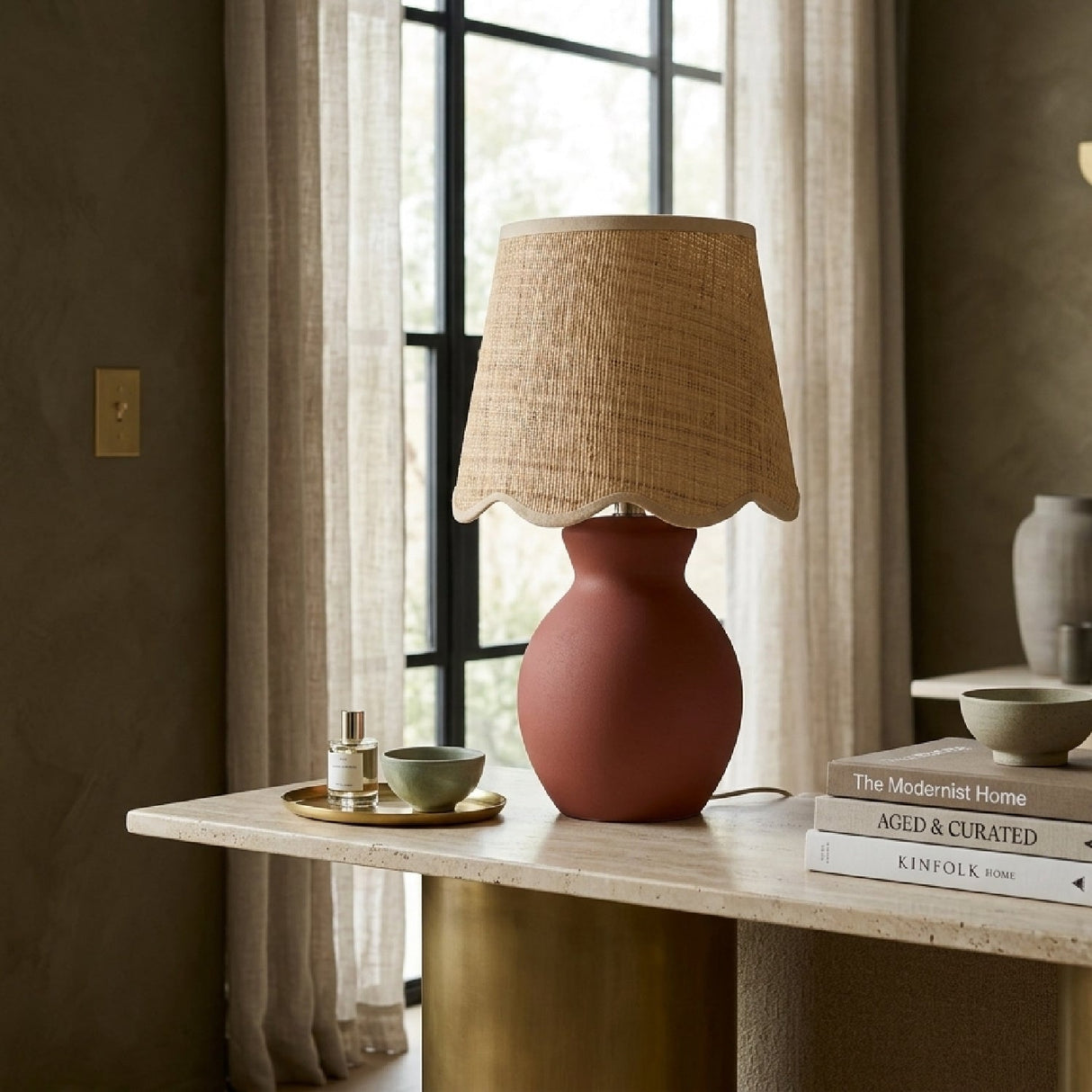 Modern European furniture - Scalloped Edge Accent Table Lamp - www.oroa.com