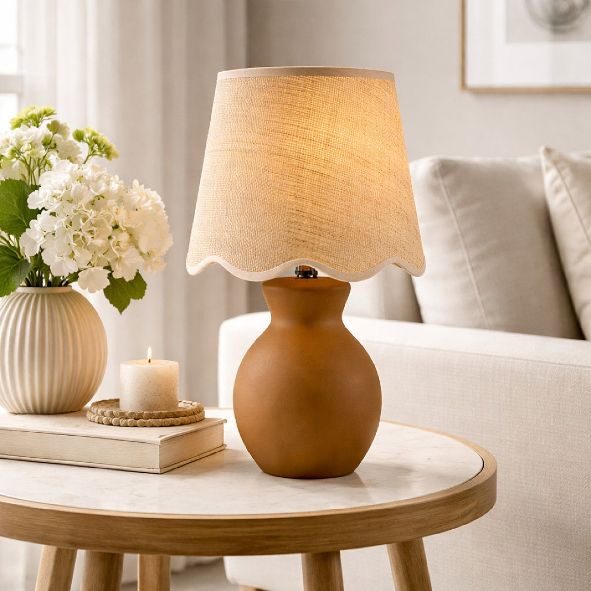 Modern European furniture - Scalloped Edge Accent Table Lamp - www.oroa.com