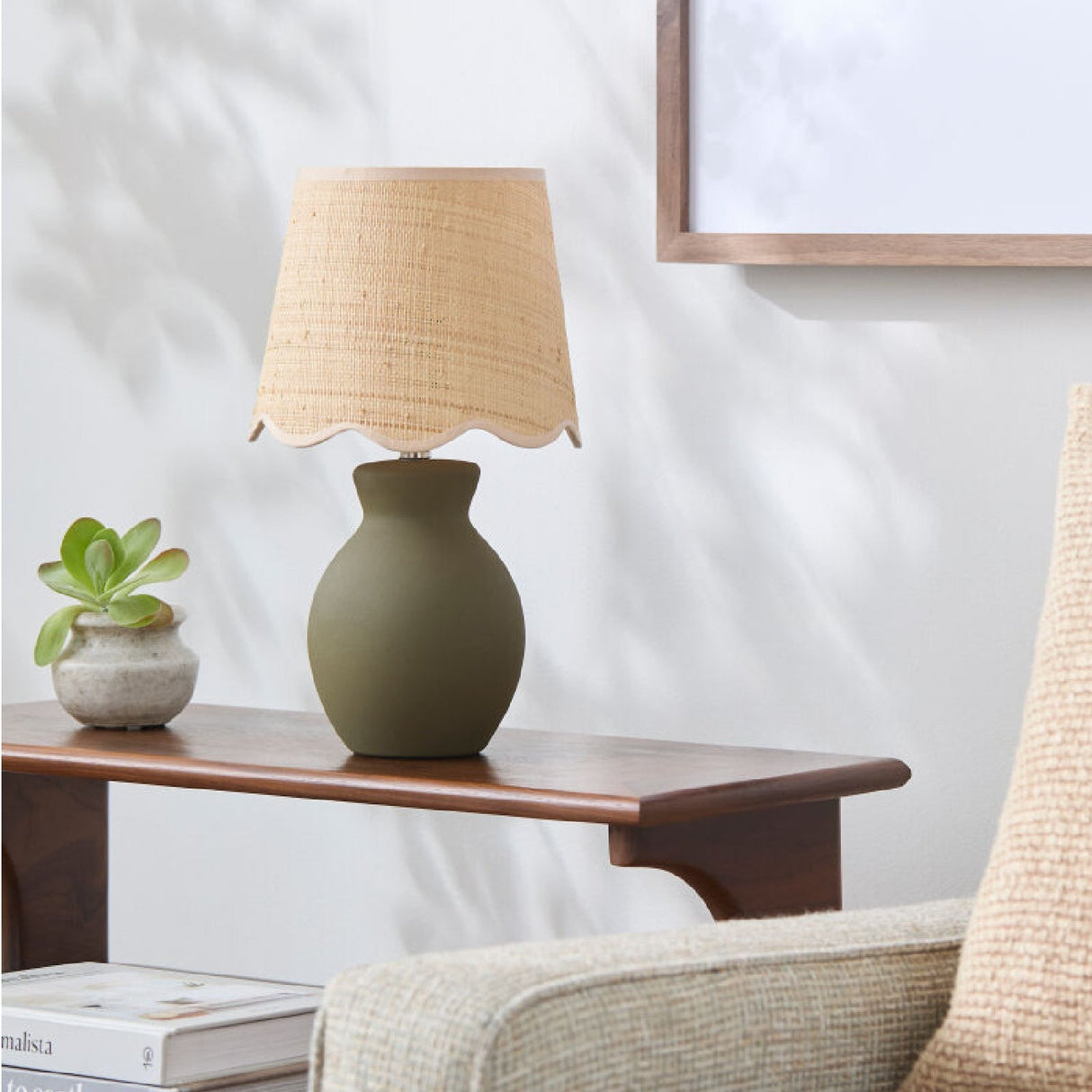 Modern European furniture - Scalloped Edge Accent Table Lamp - www.oroa.com