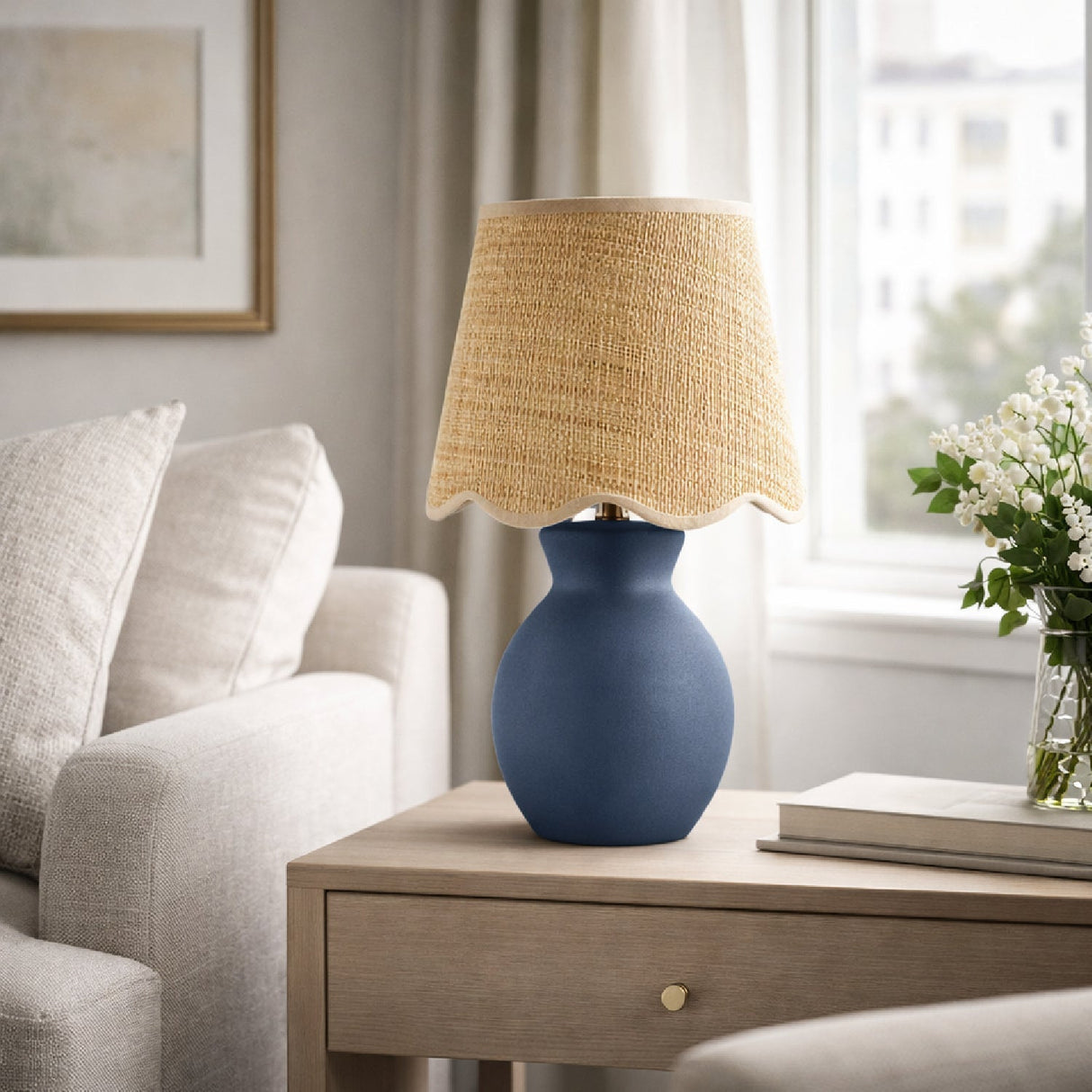 Modern European furniture - Scalloped Edge Accent Table Lamp - www.oroa.com