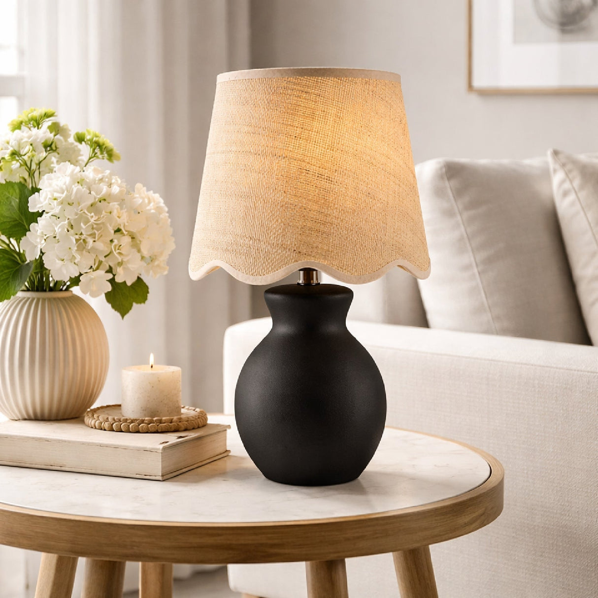 Modern European furniture - Scalloped Edge Accent Table Lamp - www.oroa.com