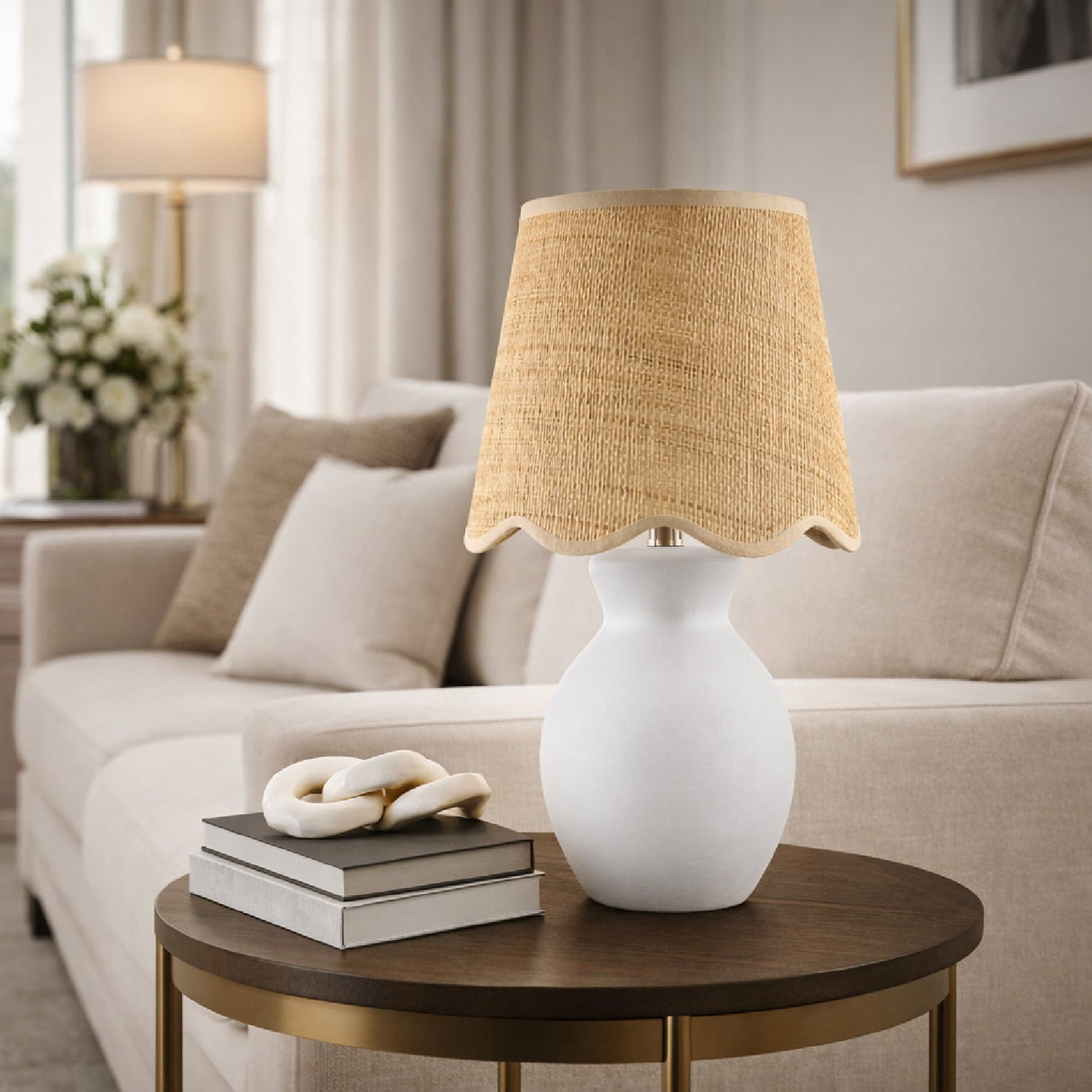 Modern European furniture - Scalloped Edge Accent Table Lamp - www.oroa.com