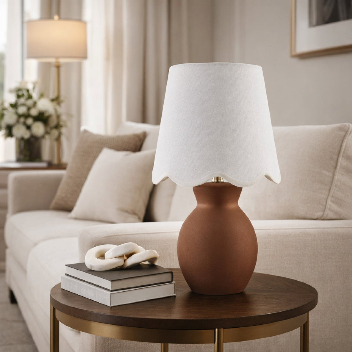 Modern European furniture - Scalloped Edge Accent Table Lamp - www.oroa.com