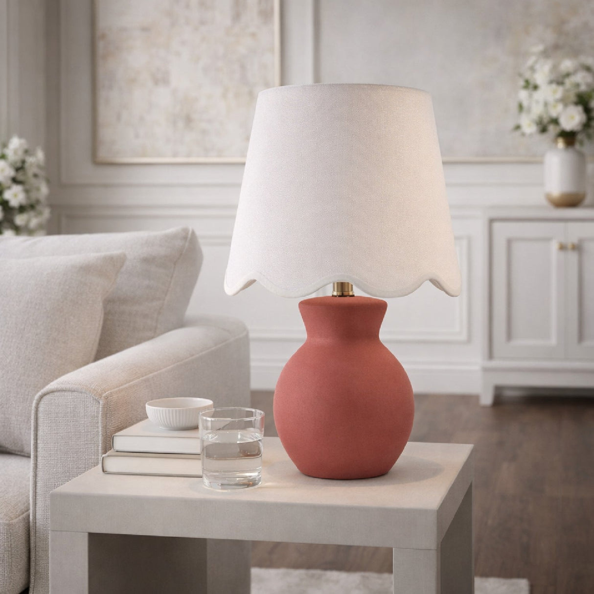 Modern European furniture - Scalloped Edge Accent Table Lamp - www.oroa.com