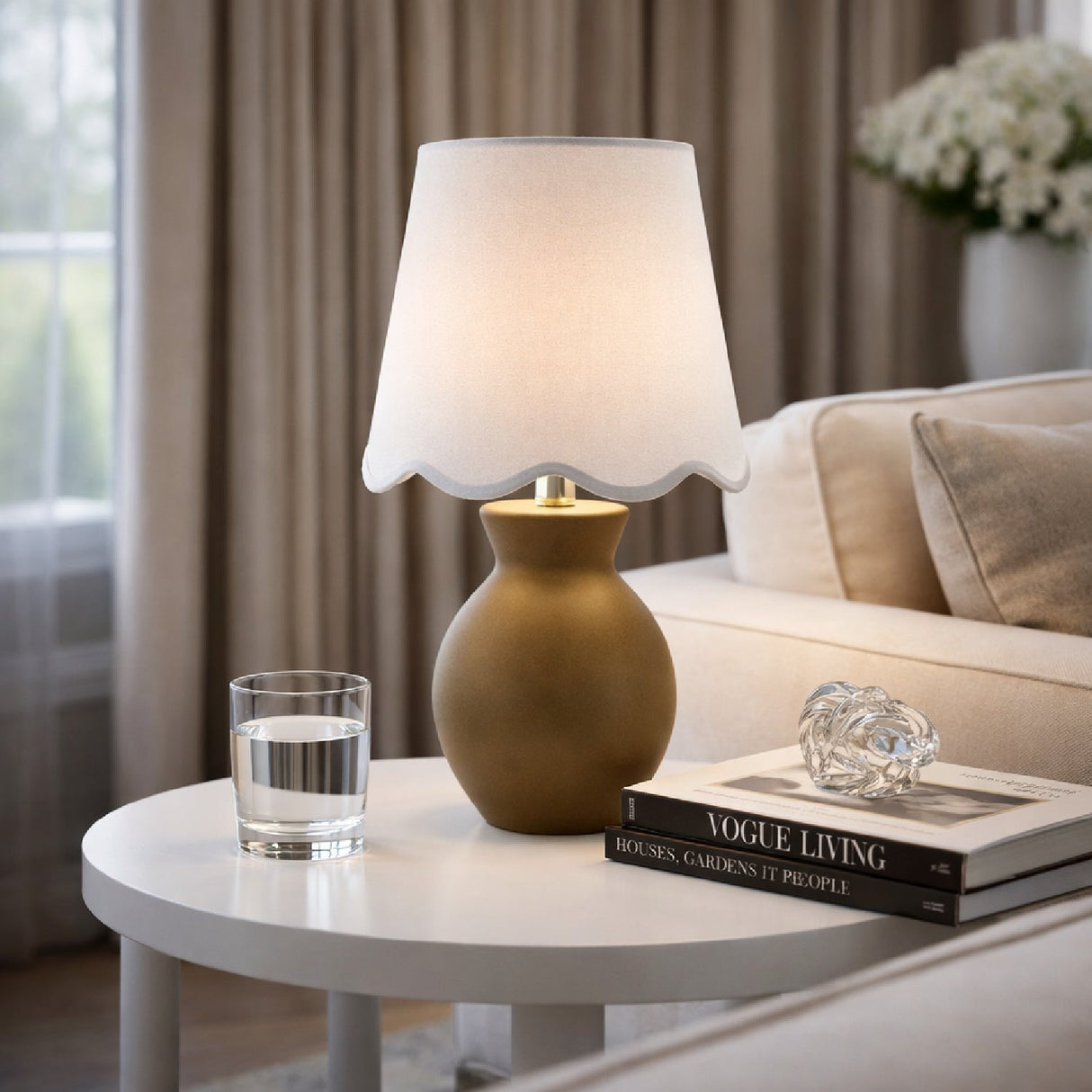 Modern European furniture - Scalloped Edge Accent Table Lamp - www.oroa.com