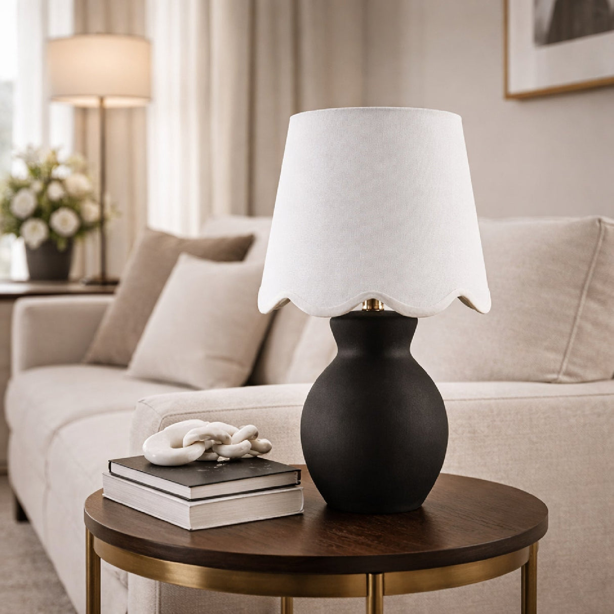 Modern European furniture - Scalloped Edge Accent Table Lamp - www.oroa.com