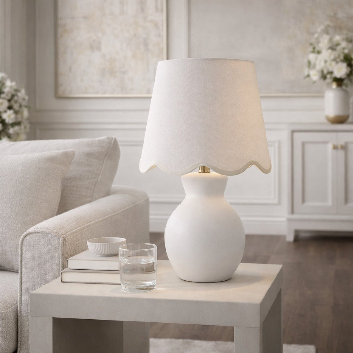 Modern European furniture - Scalloped Edge Accent Table Lamp - www.oroa.com