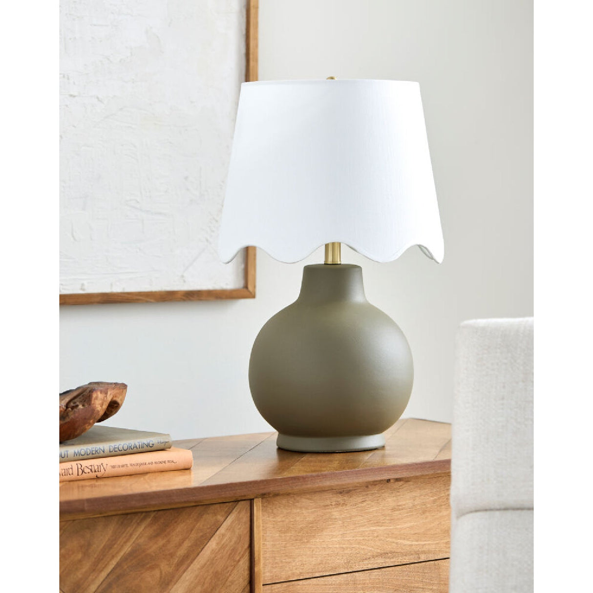 Modern European furniture - Wavy Linen Ceramic Table Lamp - www.oroa.com