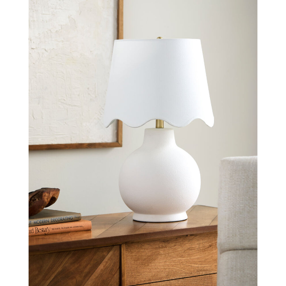 Modern European furniture - Wavy Linen Ceramic Table Lamp - www.oroa.com