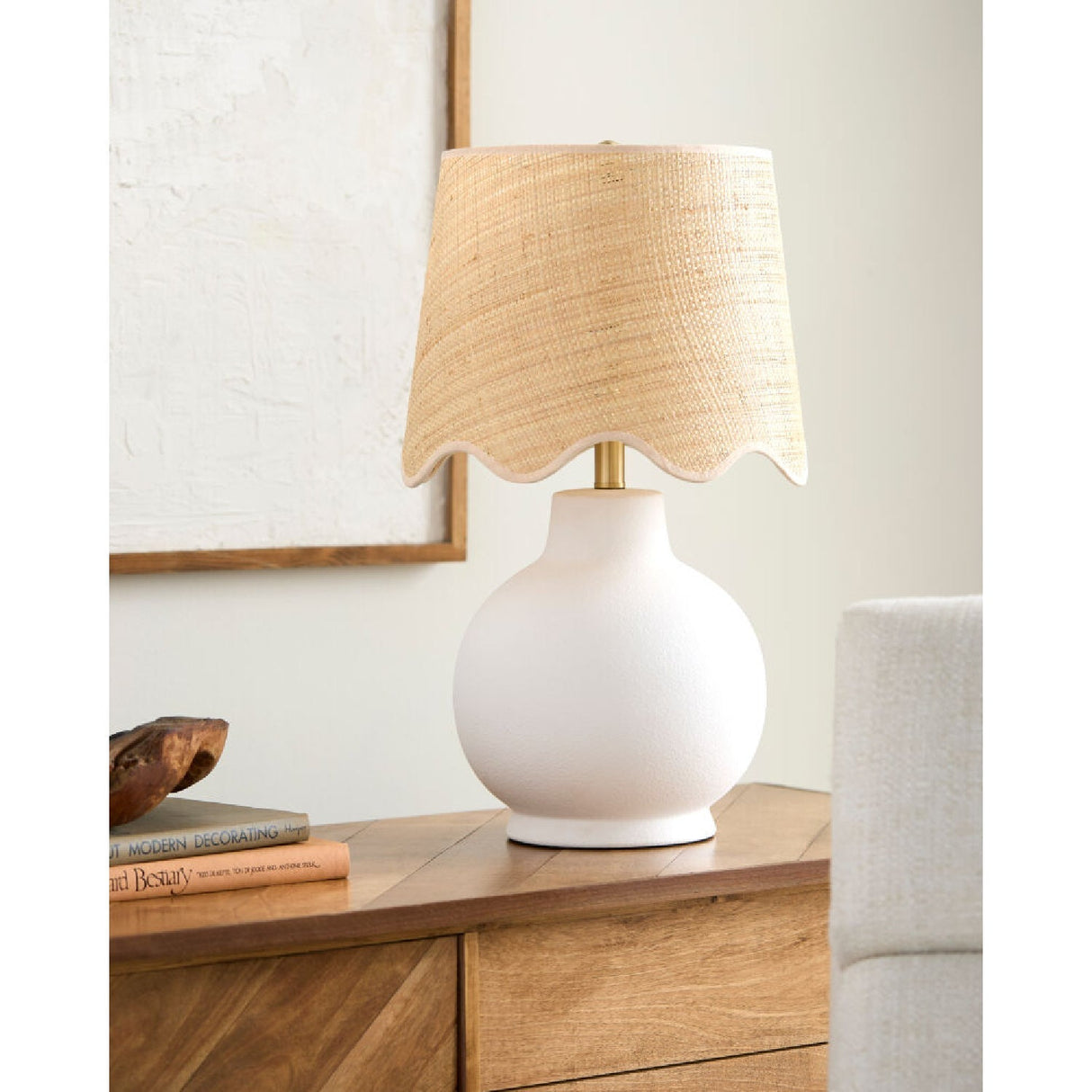 Modern European furniture - Wavy Linen Ceramic Table Lamp - www.oroa.com