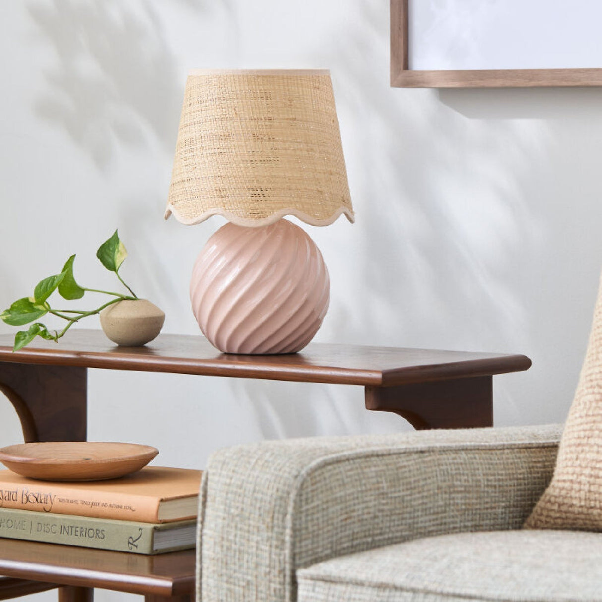 Modern European furniture - Round Glazed Ceramic Table Lamp - www.oroa.com