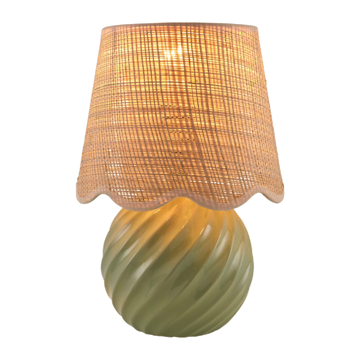 Modern European furniture - Round Glazed Ceramic Table Lamp - www.oroa.com