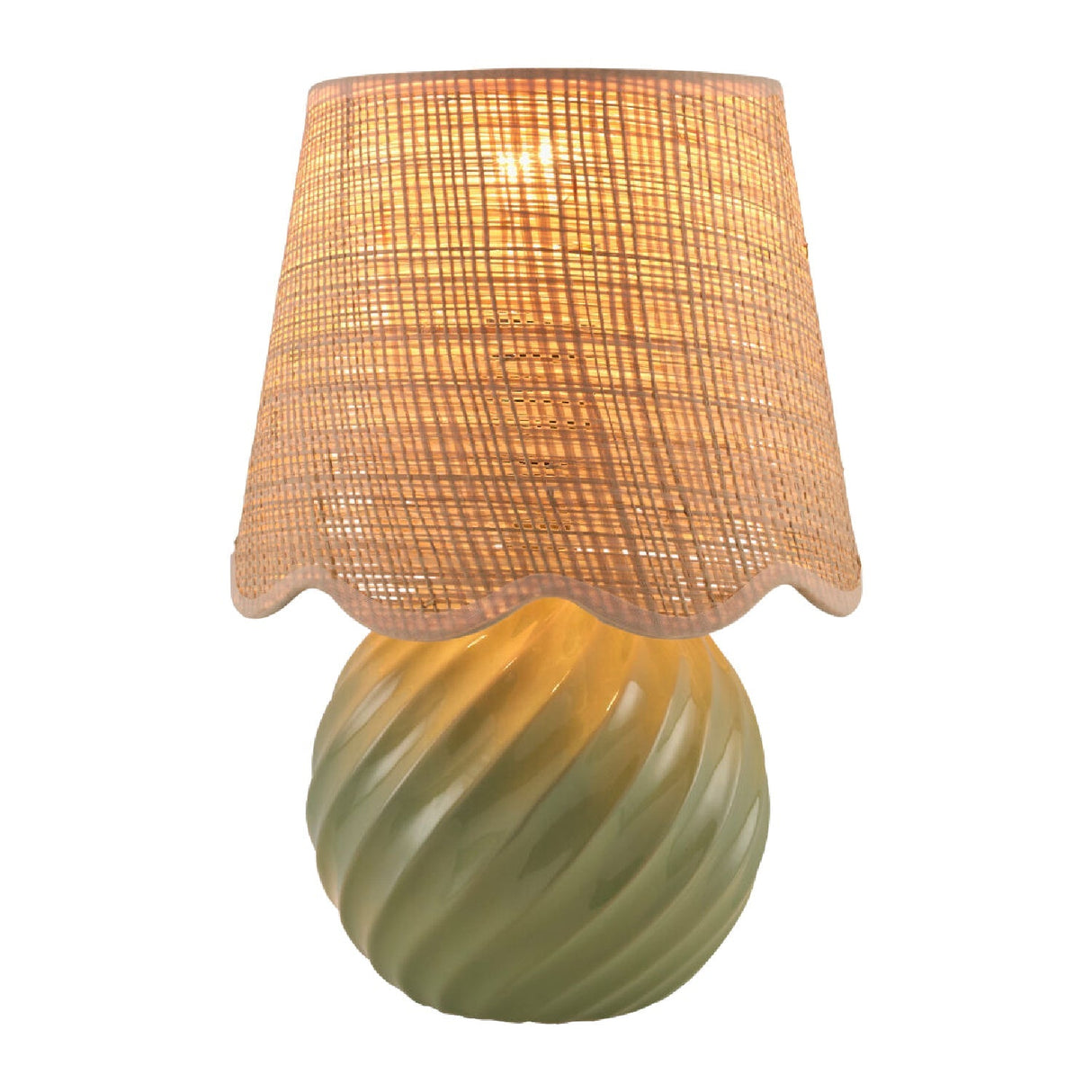 Modern European furniture - Round Glazed Ceramic Table Lamp - www.oroa.com