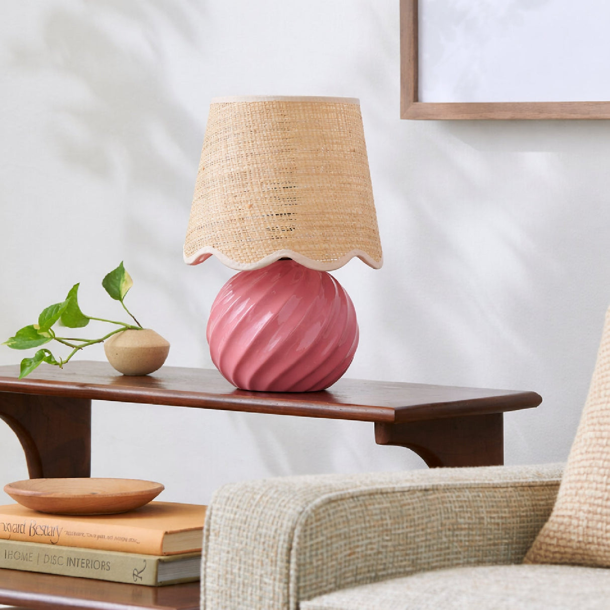 Modern European furniture - Round Glazed Ceramic Table Lamp - www.oroa.com