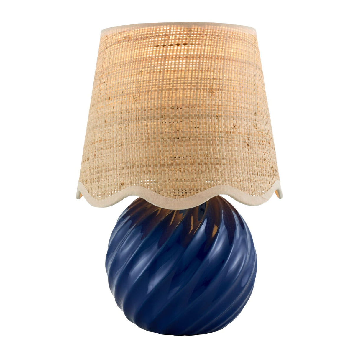 Modern European furniture - Round Glazed Ceramic Table Lamp - www.oroa.com