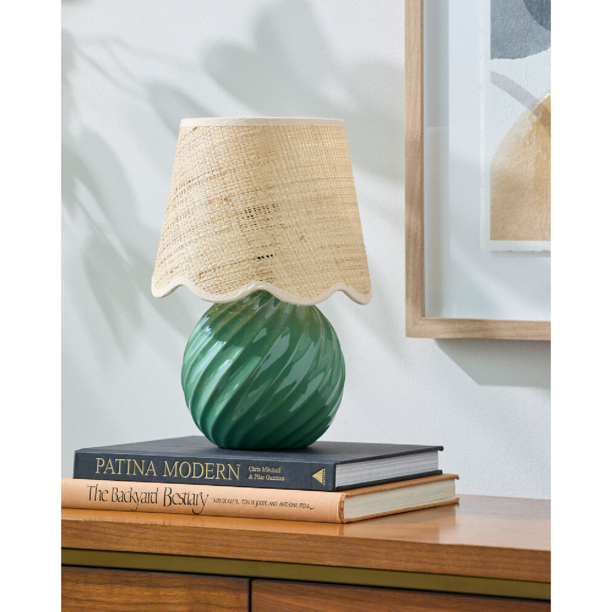 Modern European furniture - Round Glazed Ceramic Table Lamp - www.oroa.com
