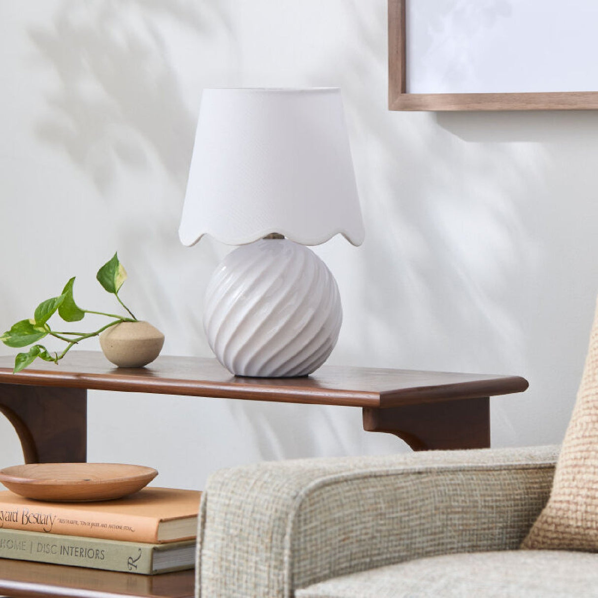 Modern European furniture - Round Glazed Ceramic Table Lamp - www.oroa.com