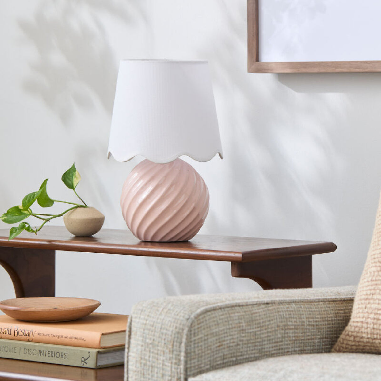 Modern European furniture - Round Glazed Ceramic Table Lamp - www.oroa.com