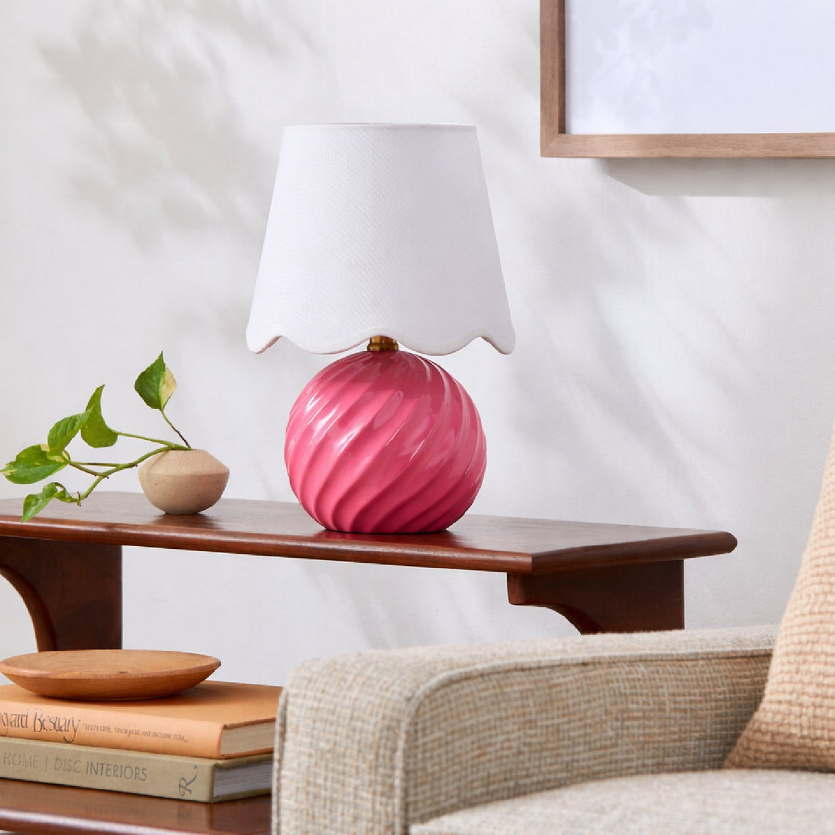 Modern European furniture - Round Glazed Ceramic Table Lamp - www.oroa.com
