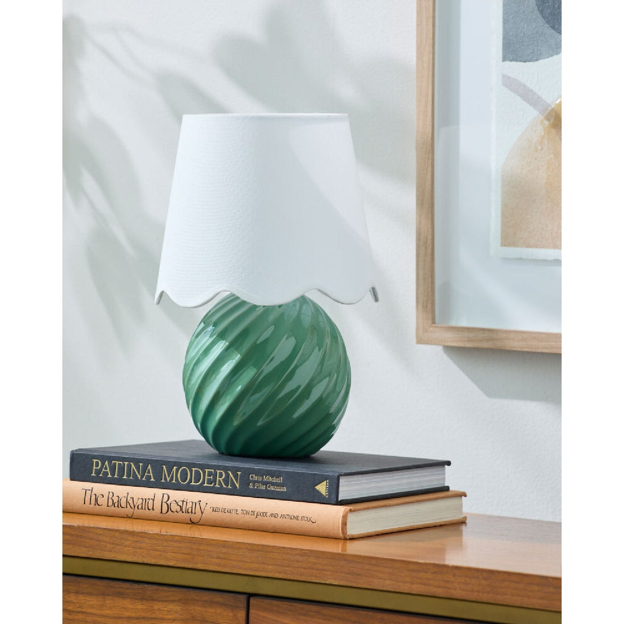 Modern European furniture - Round Glazed Ceramic Table Lamp - www.oroa.com